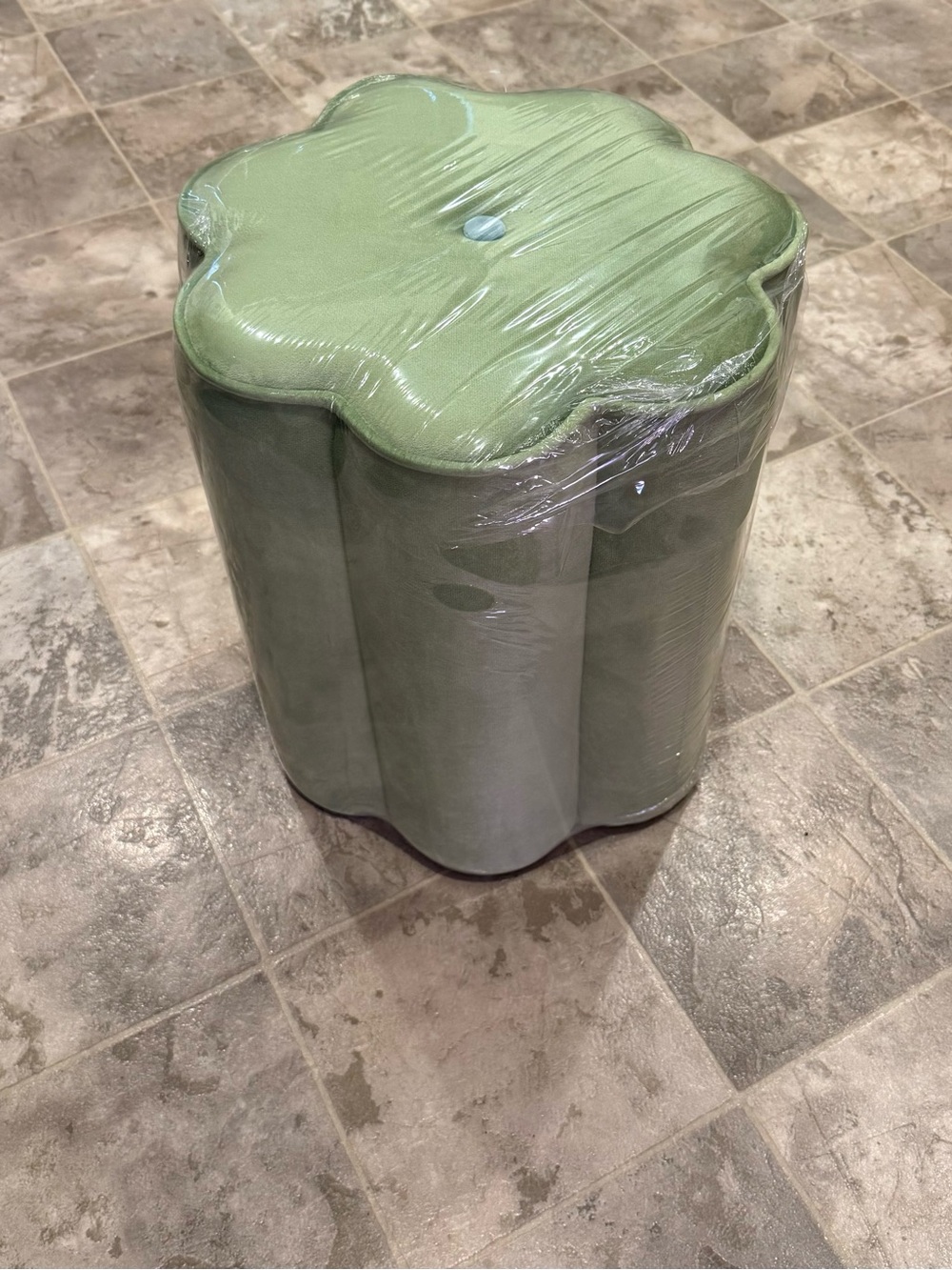Kids Velvet Petal Pouf Ottoman Stool
